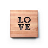 Wood Trivet personalized with Love cut out